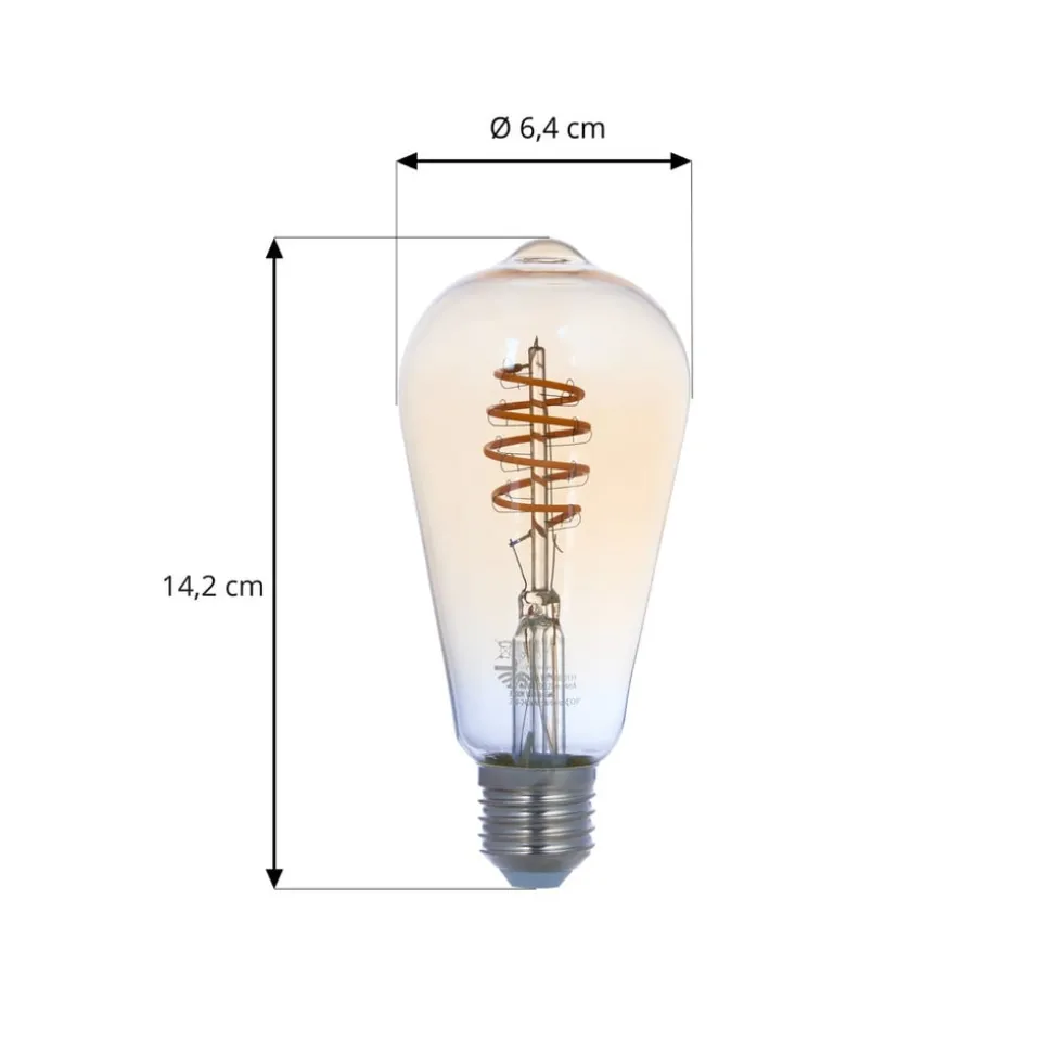 LUUMR Smart LED-pære E27 ST64 ravfarvet 4,9 W Tuya WLAN