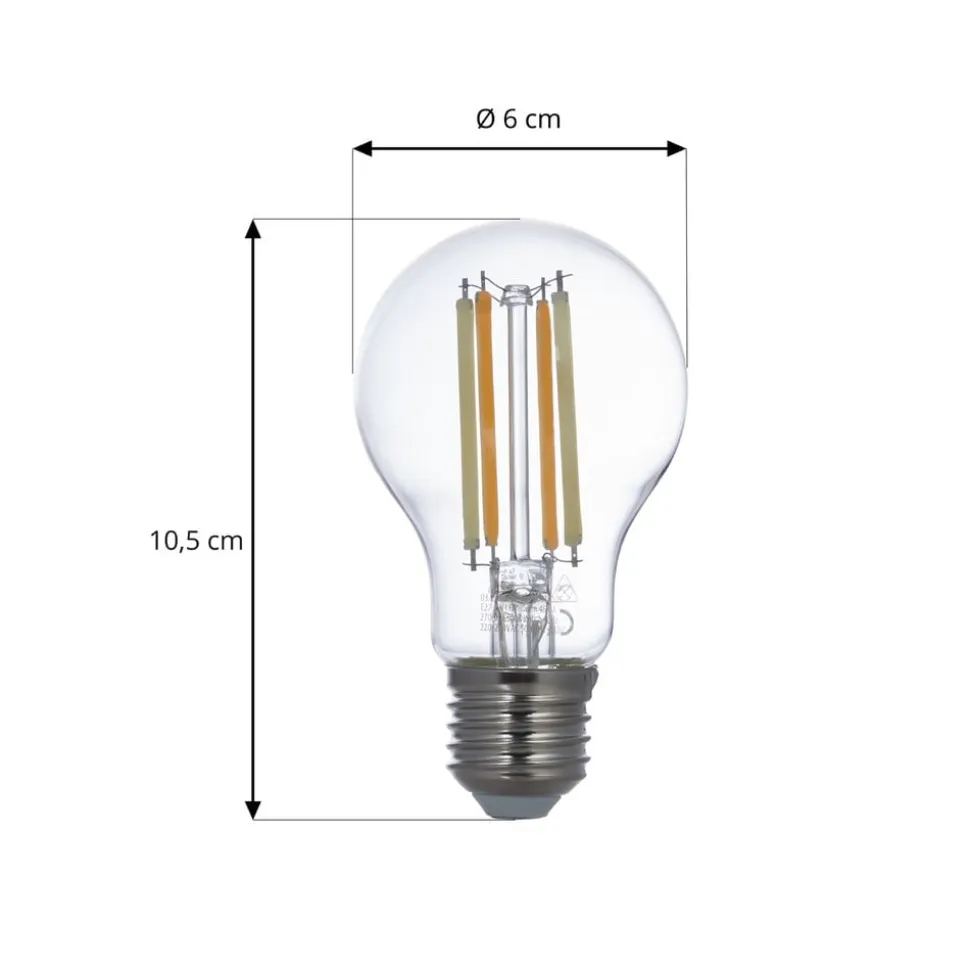 LUUMR Smart LED-pære klar E27 A60 7W Tuya WLAN CCT