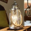 Lys lanterne bordlampe Kirian sølv-antik