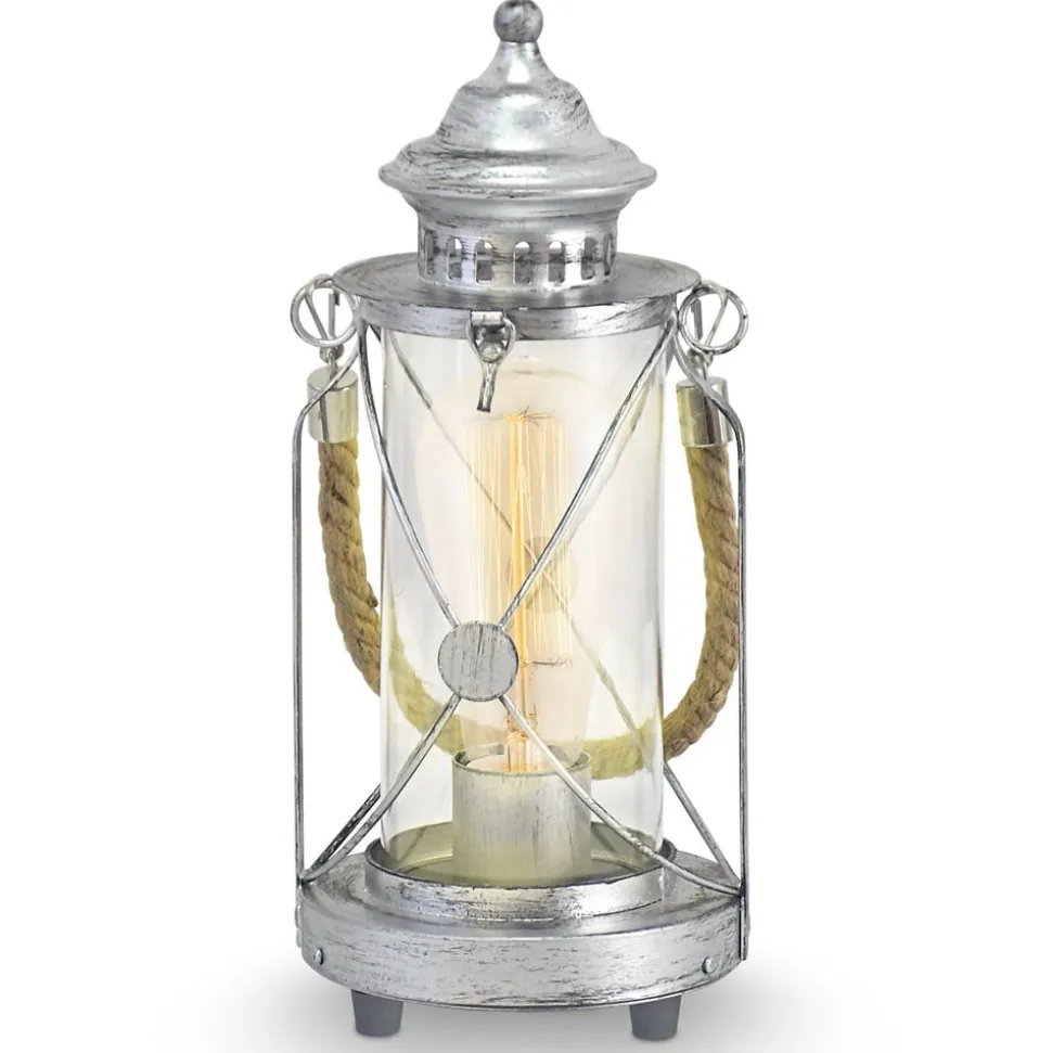 Lys lanterne bordlampe Kirian sølv-antik
