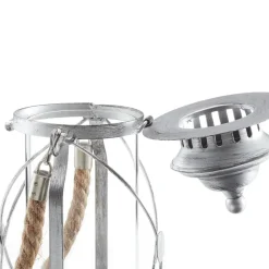 Lys lanterne bordlampe Kirian sølv-antik