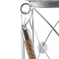 Lys lanterne bordlampe Kirian sølv-antik