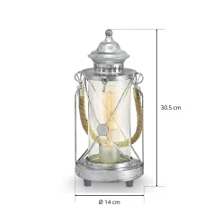 Lys lanterne bordlampe Kirian sølv-antik