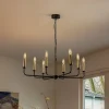 Lysekrone Ampli, sort/guld, 8 lyskilder