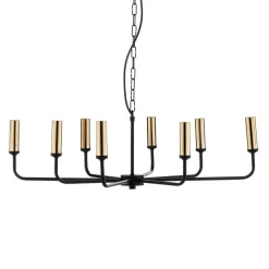 Lysekrone Ampli, sort/guld, 8 lyskilder
