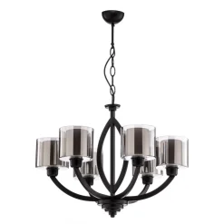 Lysekrone AV-7002-1876-6BSY med glasskærme