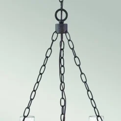 Lysekrone Collier, 5 lyskilder, sort, stål, glas, E27