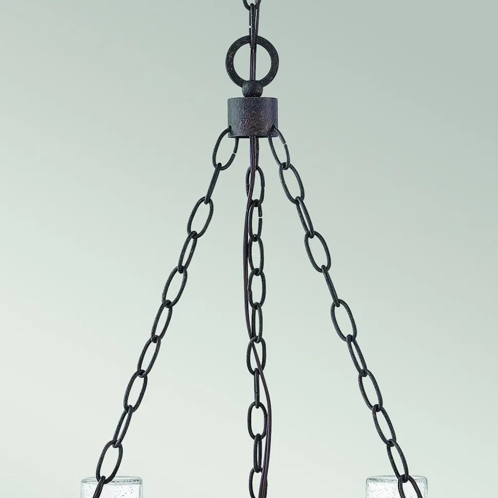 Lysekrone Collier, 5 lyskilder, sort, stål, glas, E27