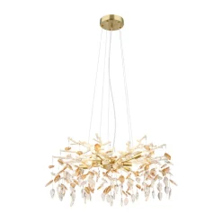 Lysekrone Danna, guldfarvet/ravfarvet/klar, Ø 61 cm