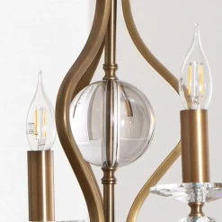 Lysekrone Elizabeth Ø80cm metal/krystal 8flg. antik guld