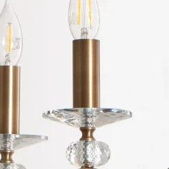 Lysekrone Elizabeth Ø80cm metal/krystal 8flg. antik guld