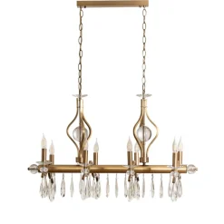 Lysekrone Elizabeth 105x55 cm metal/glas 8flg. antik guld