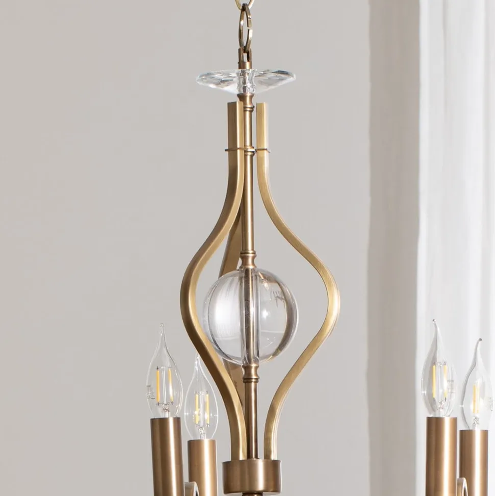 Lysekrone Elizabeth 105x55 cm metal/glas 8flg. antik guld