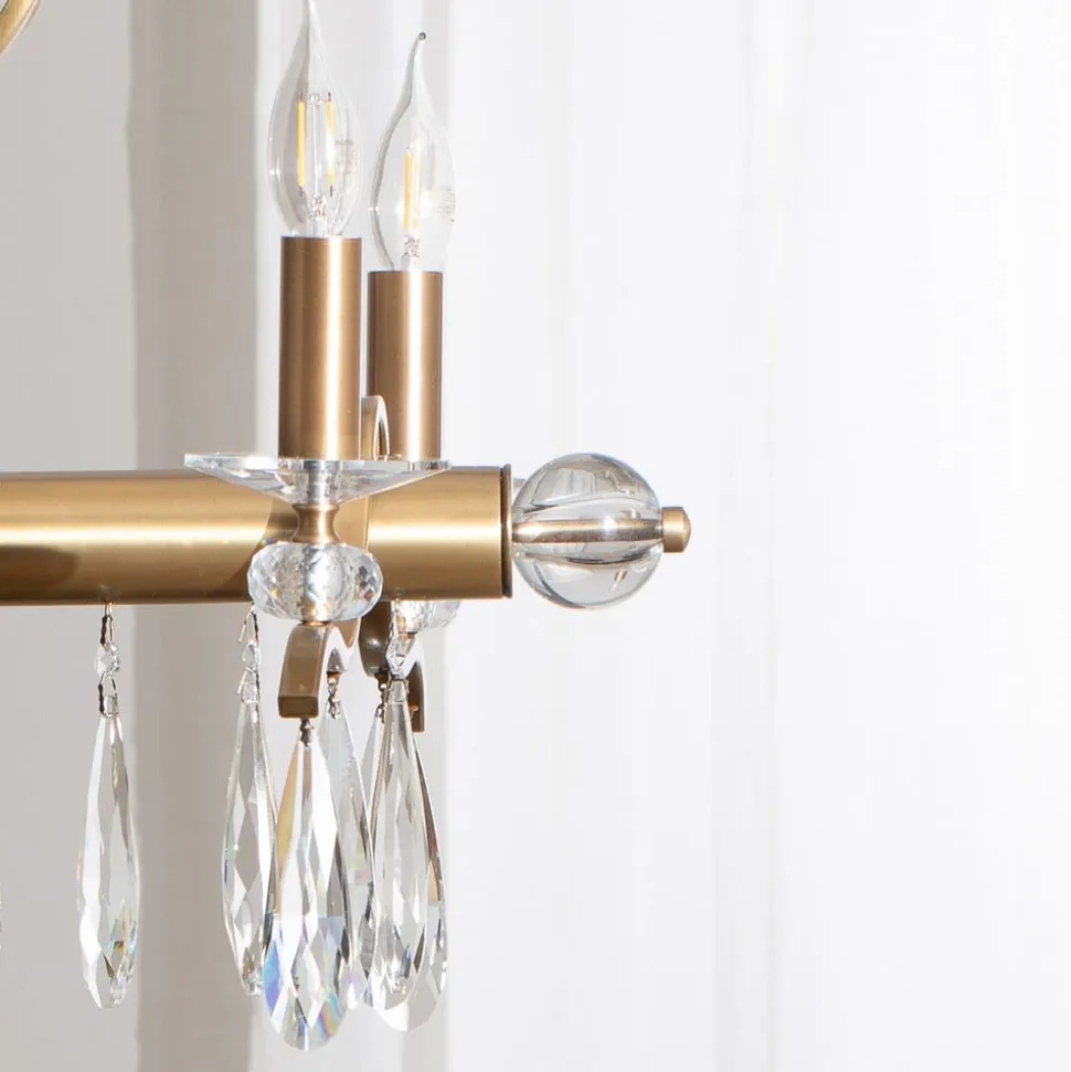 Lysekrone Elizabeth 105x55 cm metal/glas 8flg. antik guld