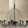 Lysekrone Filo, 10 lyskilder, blå-sort, metal, Ø 100 cm