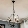 Lysekrone Globe med 5 lyskilder, sort