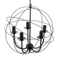 Lysekrone Globe med 5 lyskilder, sort