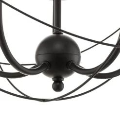 Lysekrone Globe med 5 lyskilder, sort