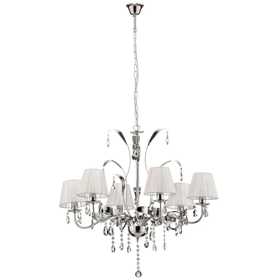 Lysekrone Jacqueline, 6 lyskilder, hvid