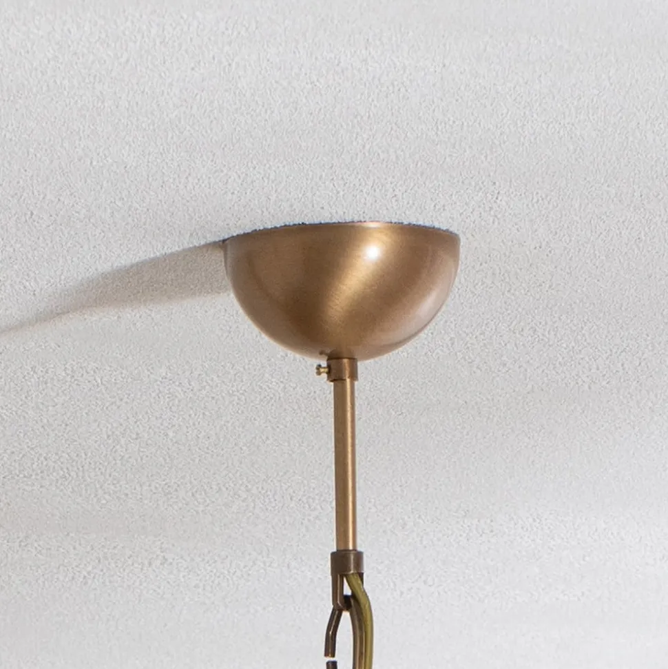 Lysekrone Jadina, guld antik, 5 lyskilder, Ø 62 cm metal/glas