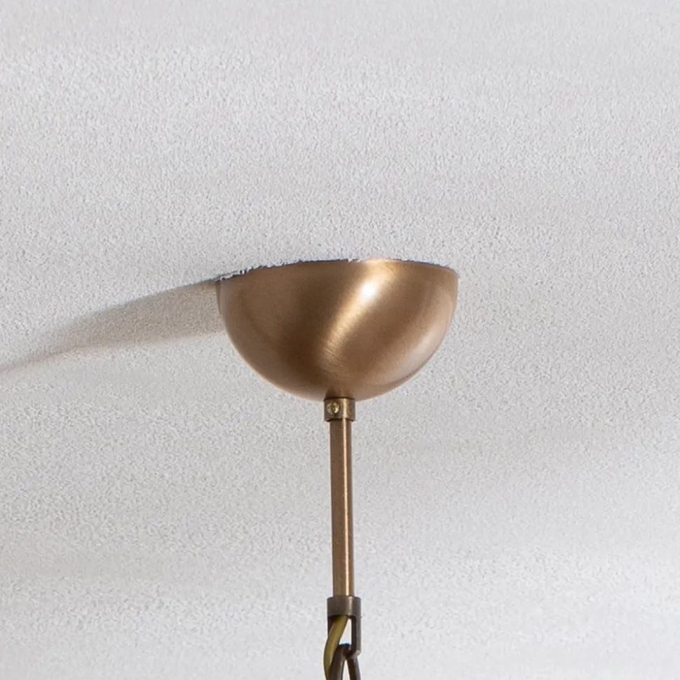 Lysekrone Jadina, guld antik, 4 lyskilder, Ø 50 cm metal/glas
