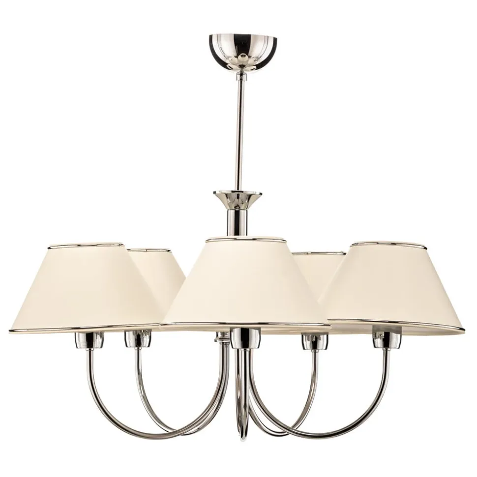 Lysekrone London krom/creme, 5 lyskilder