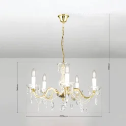 Lysekrone Marie Claire krystalglas 5 lyskilder