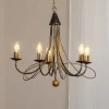 Lysekrone Milvia, 5 lyskilder, bronzefarvet, metal