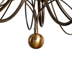 Lysekrone Milvia, 5 lyskilder, bronzefarvet, metal
