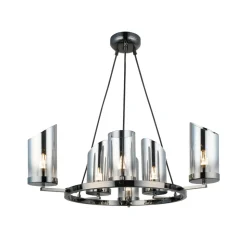 Lysekrone Padrela, Ø 68 cm, sort-krom 6 lyskilder