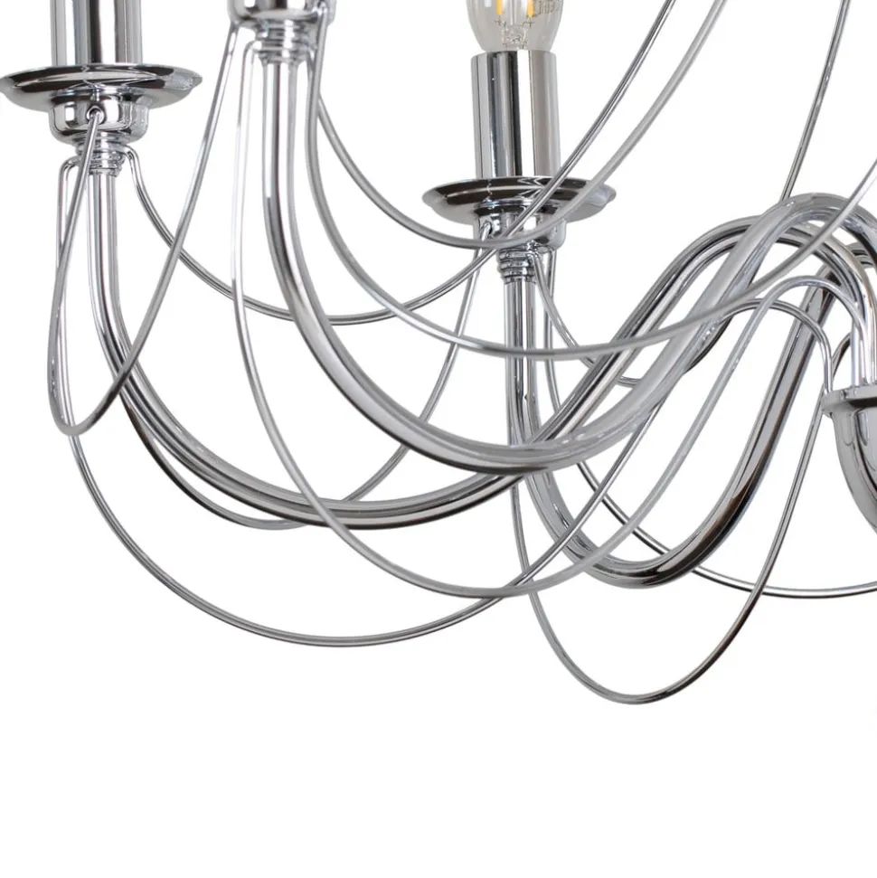 Lysekrone Retro, 8 lyskilder 75 cm, krom