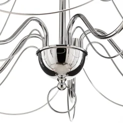 Lysekrone Retro, femarmet 75 cm, krom