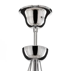 Lysekrone Retro, femarmet 75 cm, krom