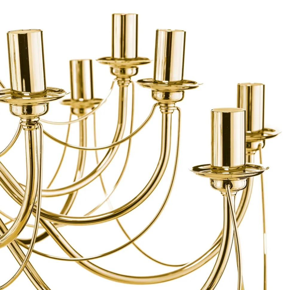 Lysekrone Retro, 16-flammet, guld