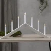 Lysestage Arrow, flad, 7-flamme, hvid