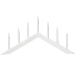 Lysestage Arrow, flad, 7-flamme, hvid