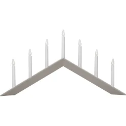 Lysestage Arrow, flad, 7-flamme, hvid