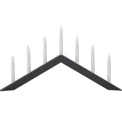Lysestage Arrow, flad, 7-flamme, hvid