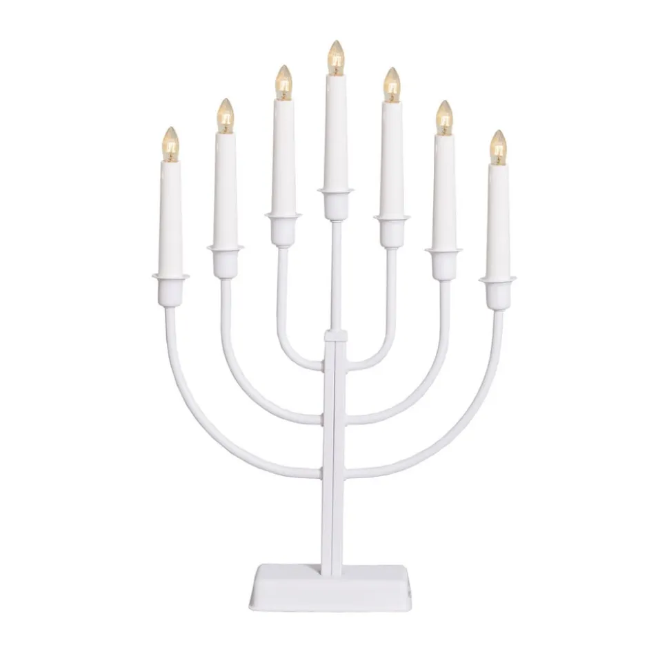 Lysestage Kristina, hvid, metal, højde 47 cm, 7 lyskilder