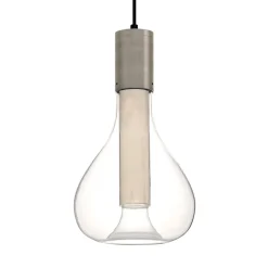 LZF Eris LED-pendellampe, glas, aluminium/elfenben