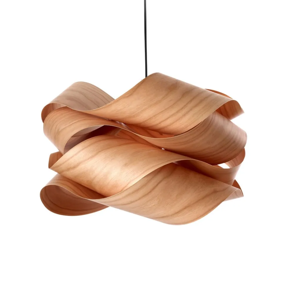LZF Link hængelampe, Ø 46 cm, kirsebærtræ natur