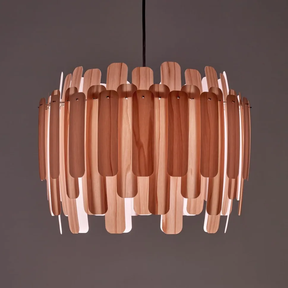 LZF Maruja træ-pendellampe, rosa