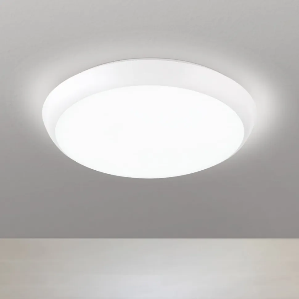 Maggy LED-loftlampe, Ø 25 cm, hvid, CCT, IP65, dekorative ringe