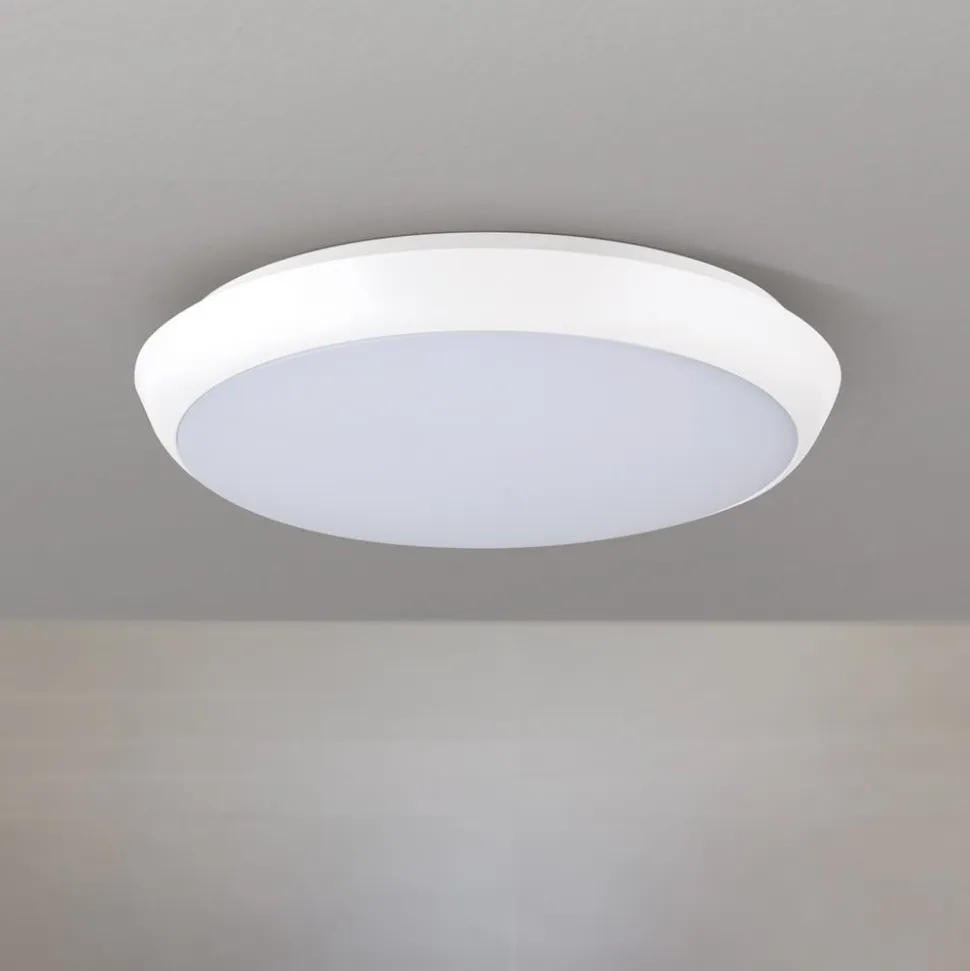 Maggy LED-loftlampe, Ø 25 cm, hvid, CCT, IP65, dekorative ringe