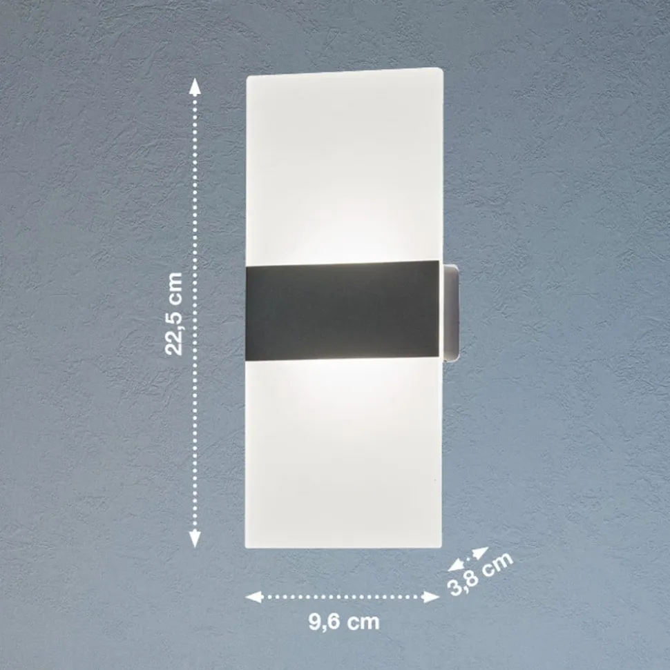 Magnetics LED-væglampe, sort, 22,5 cm høj