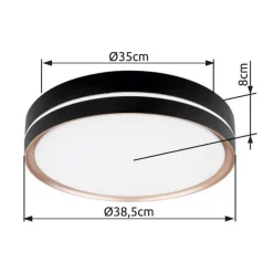Manni LED-loftlampe, Ø 39 cm, sort/bronzefarvet, CCT