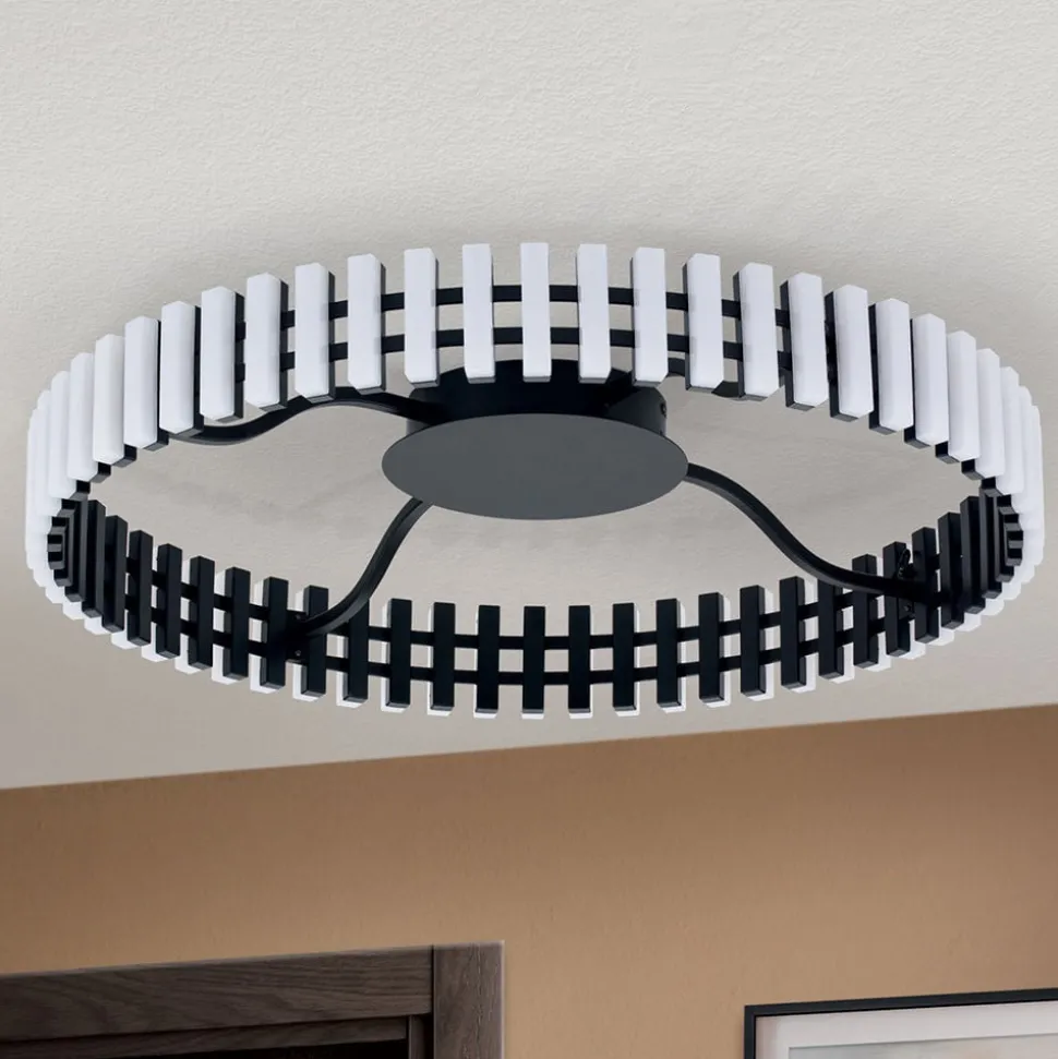 Mansion LED-loftslampe, sort og hvid Ø 63 cm