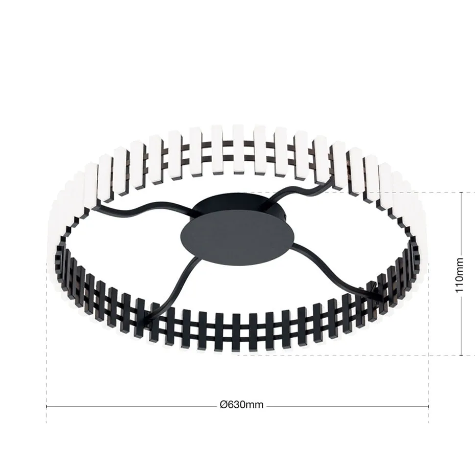 Mansion LED-loftslampe, sort og hvid Ø 63 cm