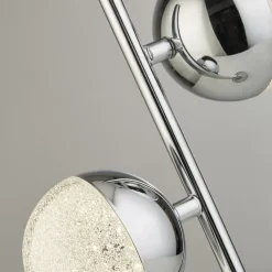 Marbles LED-bordlampe, kromfarvet, glas, 45 cm høj