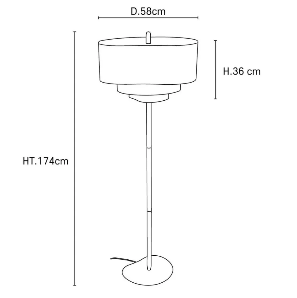 MARKET SET Pebble tekstil-gulvlampe, creme
